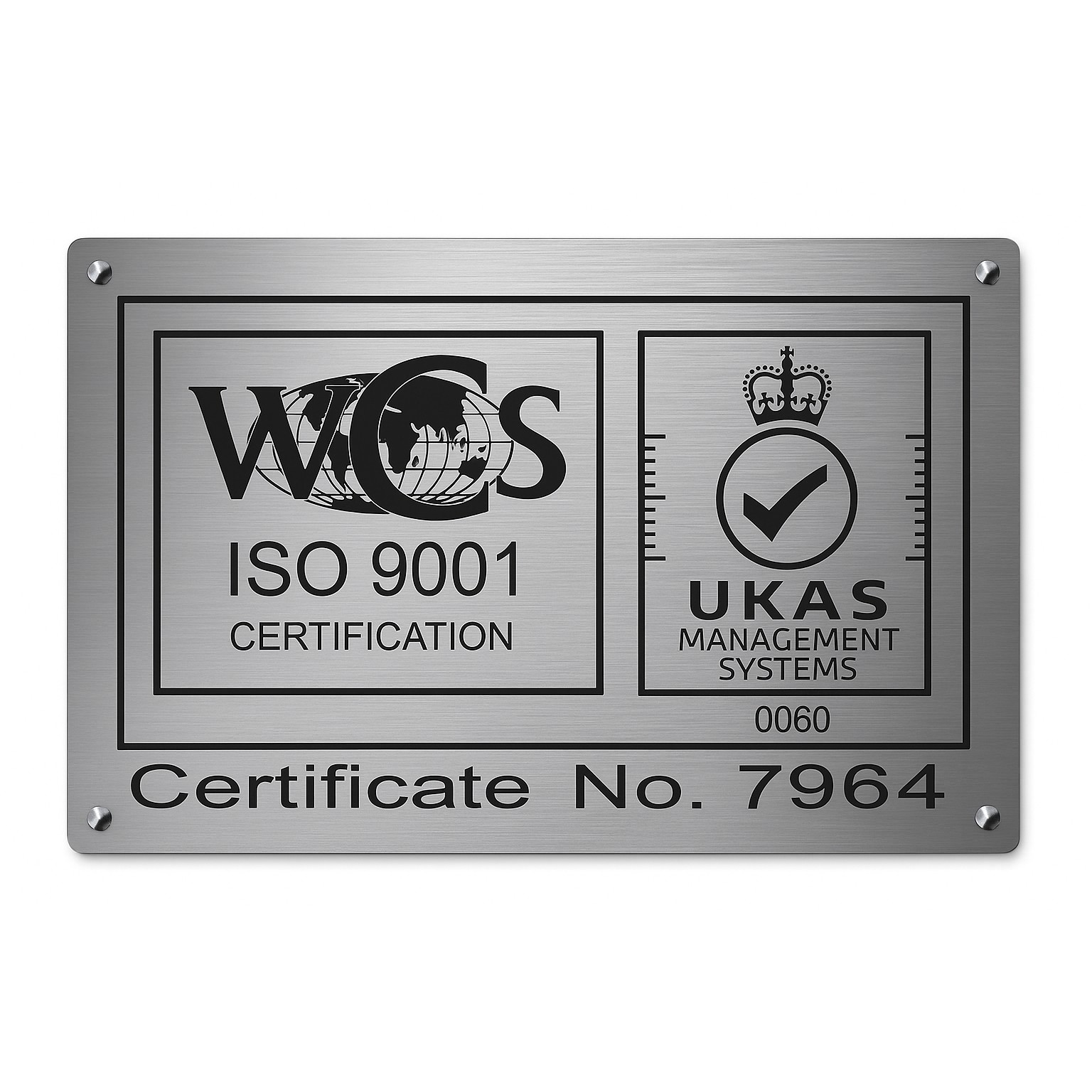 ISO 9001 Certification Plate